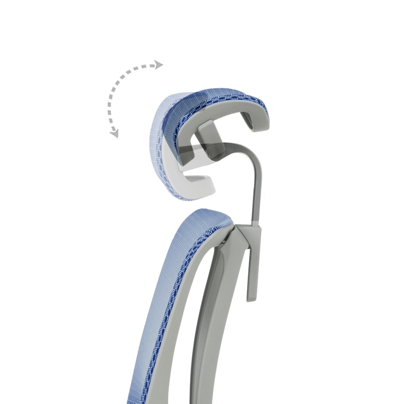 Ергономичен офис стол Ultra сива рамка-син